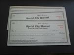 Lot of 10 Old 1910's SPECIAL CITY WARRANT - Butte MONTANA - Documents 