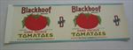 Old Vintage 1930's BLACKHOOF Tomatoes CAN LABEL - Diegel Canning Wapakoneta OHIO