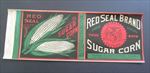Old 1890's RED SEAL Sugar Corn CAN LABEL - Packed by McConkey - YORK County PA. 