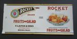 Old Vintage 1920's - ROCKET Fruit Salad - CAN LABEL - F. Laifer - Brooklyn N.Y. 