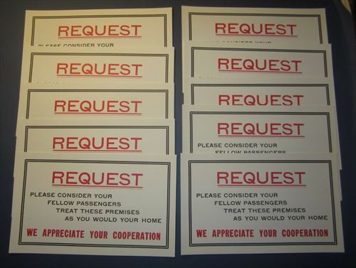  Lot of 10 Old 1960's Railroad Train - REQUEST - SIGNS - Treat as Home