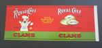 Old Vintage 1940's ROYAL CHEF Puget Sound CLAMS CAN LABEL - Port Townsend WASH. 