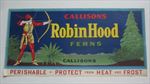  Old Vintage Callisons - ROBIN HOOD FERNS - LABEL / Advertising SIGN 