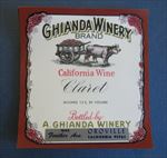  Lot of 50 Old Vintage GHIANDA WINERY Claret WINE LABELS - Oroville CA.