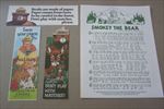 Lot of 3 Old Vintage - SMOKEY the BEAR - Bookmarks + Pledge / Music Sheet