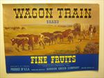  Lot of 25 Old Vintage WAGON TRAIN Fruit LABELS - Western Cowboy - BLUE