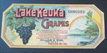 Old Vintage c.1900's - LAKE KEUKA - Grape LABEL - Penn Yan - NEW YORK