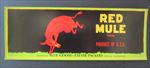 Old Vintage - RED MULE - LABEL - Blue Goose - Exeter Packers - California 