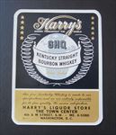 Old Vintage - HARRY'S - Kentucky Bourbon WHISKEY LABEL - Washington D.C. 