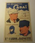 Old Vintage c.1940's CABAI French WINTER Ski CAPS HATS Advertising SIGN