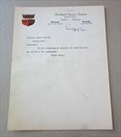 Old 1920's - OVERLAND SERVICE STATION Letterhead Document - Palatine Bridge N.Y.