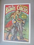 Old Vintage 1960 - BARNES Wild Animal CIRCUS - POSTER - Circus World Museum 