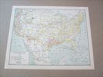 Old Vintage 1924 - S.P. RAILROAD - Rail Lines MAP of United States 