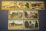 Lot of 7 Old Vintage 1940's - CALIFORNIA MISSION - Linen POSTCARDS 