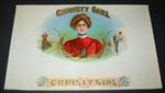  Old Antique - Christy Girl - Inner CIGAR Box LABEL - Lady GOLFER 