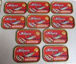 Lot of 10 Old Vintage 1940's Don Antonio ANCHOVIES - Tin CAN LIDS - Monterey CA.