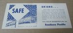 Old Vintage c.1950's - S.P. RAILROAD - SKI Trip to RENO - Advertising Card 