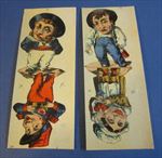 Old c.1910 Antique - French Game PRINT - Comic Characters - Lot of 4 