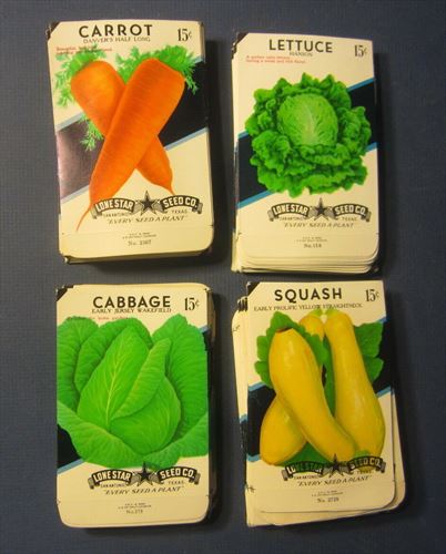  Lot of 200 Old Vintage Vegetable SEED PACKETS - 15 cent - EMPTY - 4C