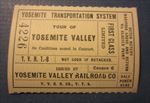 Old 1920's - YOSEMITE VALLEY RAILROAD Ticket - Tour of Yosemite Valley 