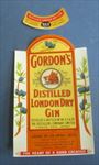 2 Old Vintage - GORDON'S London Dry GIN - LABELS - ONE PINT - Linden N.J.