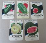 5 Old Vintage 1940's - WATERMELON & Cantaloupe - SEED PACKETS - EMPTY Lone Star