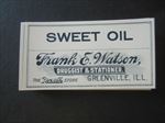  Lot of 50 Old Vintage - SWEET OIL - Pharmacy LABELS - Greenville ILL. 