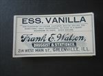 Lot of 50 Old Vintage - ESS. VANILLA - Pharmacy LABELS - Greenville ILL. 