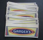  Lot of 100 Old Vintage 1930's - GARGER'S SODA - Neck LABELS