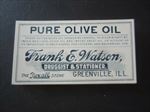 Lot of 50 Old Vintage - PURE OLIVE OIL - Pharmacy LABELS - Greenville ILL. 