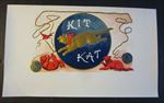  Old Antique - KIT KAT - CIGAR BOX Inner LABEL - Gold and RED CATS 