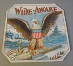  Old Antique - WIDE AWAKE - Outer CIGAR Box LABEL - Patriotic EAGLE 