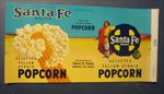 Old Vintage - c.1950's - Santa Fe Brand POPCORN CAN LABEL - Arkansas City Kansas