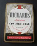  Lot of 100 Old 1940's - Richards CONCORD - WINE LABELS - Petersburg VA