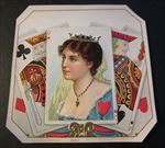  Old Antique - QUEEN OF HEARTS - Outer CIGAR BOX LABEL - Playing Cards