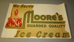 Old Vintage - MOORE'S ICE CREAM - Advertising DECAL - Window SIGN 