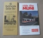 Old 1979 San Francisco Municipal Railway - MAP + Cable Car Brochure - RIDE MUNI