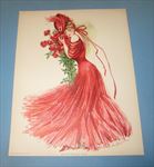 Old Vintage 1907 - Antique VICTORIAN PRINT - New York Show Girl - FIELD'S 