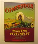  Lot of 25 Old Vintage CONESTOGA Western WAGON LABELS - Watsonville CA.