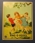 Old Vintage - RING-O-ROSES Fabric Advertising LABEL - Ring Around the Rosie Game