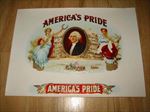  Old Antique - AMERICA'S PRIDE - Inner Cigar LABEL George Washington