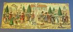 Old c.1900 Antique - French Game PRINT - Village Musicians / Dancers - DICE 