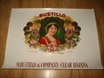  Old Antique - BUSTILLO - Inner Cigar Box Label - Tampa Florida