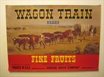  Lot of 25 Old Vintage WAGON TRAIN Fruit LABELS - Western Cowboy - RED