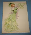 Old Vintage 1907 - Antique VICTORIAN PRINT - New York Show Girl - CASINO