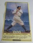 Old 1987 - Busch Beer - BABE RUTH - Cardinal's BASEBALL SCHEDULE - POSTER 
