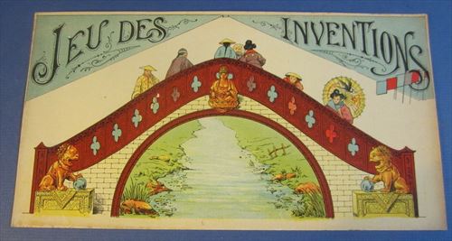 Old c.1900 Antique - French Game PRINT - Jeu Des Inventions - ASIAN / Oriental 