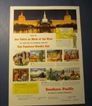1940 S.P. Railroad Advertisement - San Francisco World's Fair Towers of the East