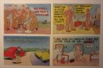 Lot of 4 Old Vintage - WWII - 1940's - Military - COMIC POSTCARDS 