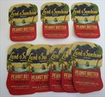  Lot of 25 Old 1930's LAND O'SUNSHINE Peanut Butter JAR LABELS  Florida